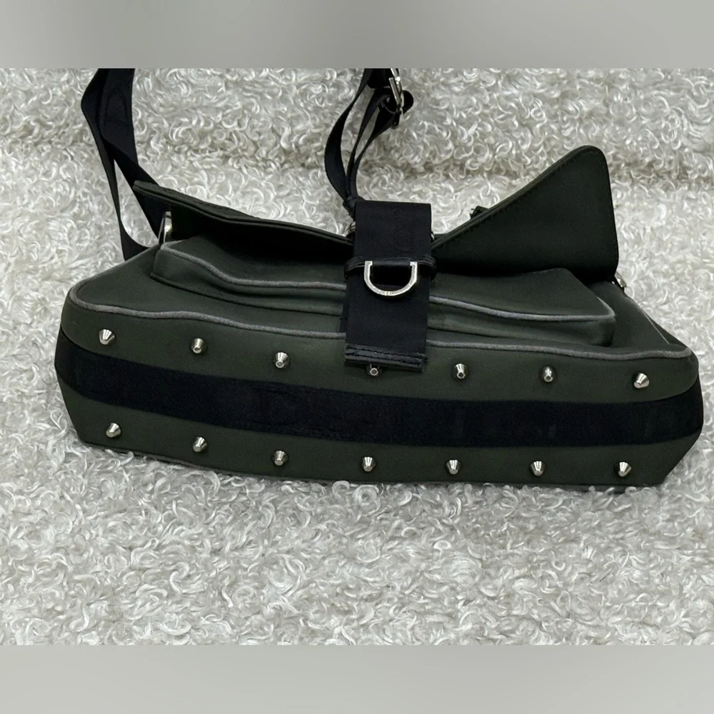 Christian Dior Stylish Embellished Satin Pochette Handle Bag